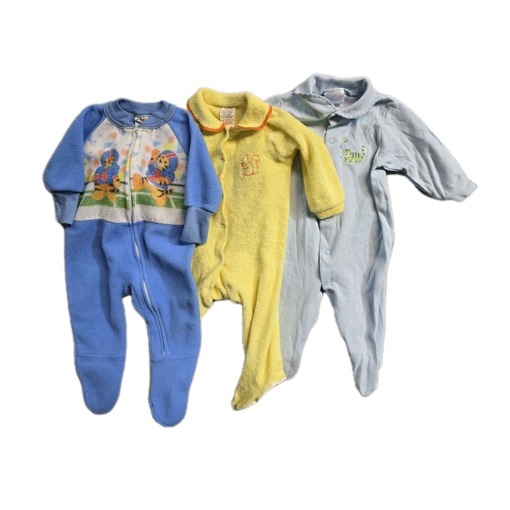 Vintage Baby Boys Sleeper 3-6‎ Months Lot Of 3 Multicolor